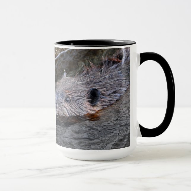 Taza Mug de Regalo de vida silvestre del castor de nata (Derecha)