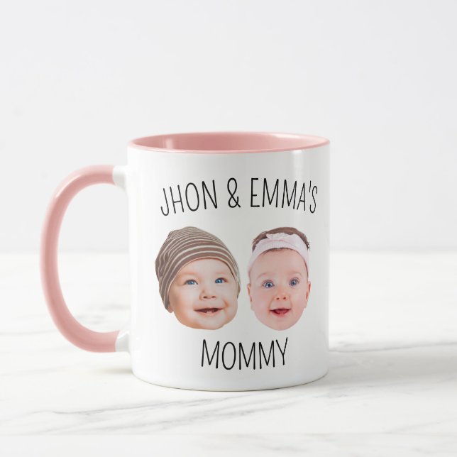 Taza Mug de regalo del Día de la Madre, foto personaliz (Izquierda)