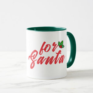 Taza Mug de regalo navideño, Holly verde y rojo festivo