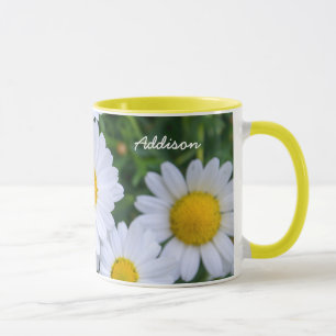 Taza Mug De Ringer Amarillo Personalizado Con Daisy