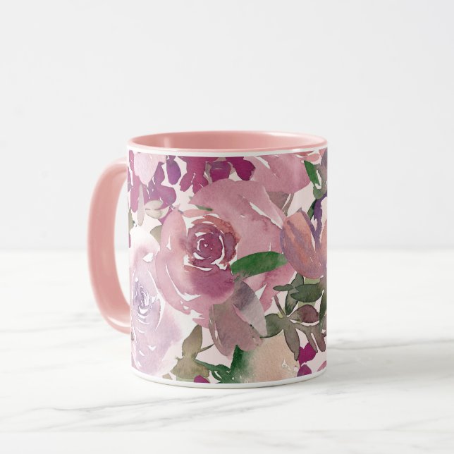 Taza Mug de Rosas de Borgoña (Anverso izquierdo)