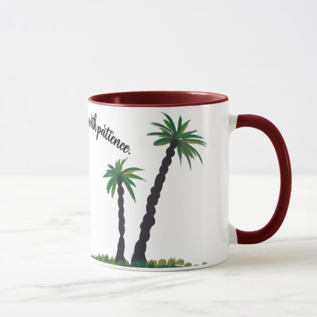 Taza Mug. de serenidad de árbol de palmas (Derecha)