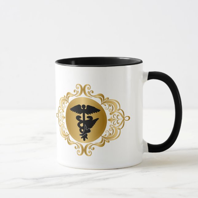 Taza Mug de símbolo médico de podiatría - ¡Personalízal (Derecha)