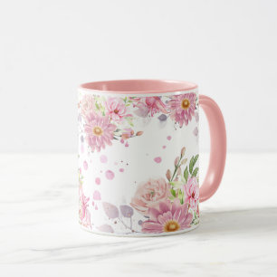 Taza Mug. de sublimación floral cúpula
