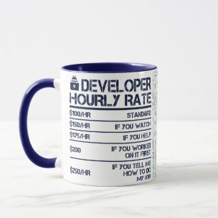 Taza Mug de tasa horaria del desarrollador