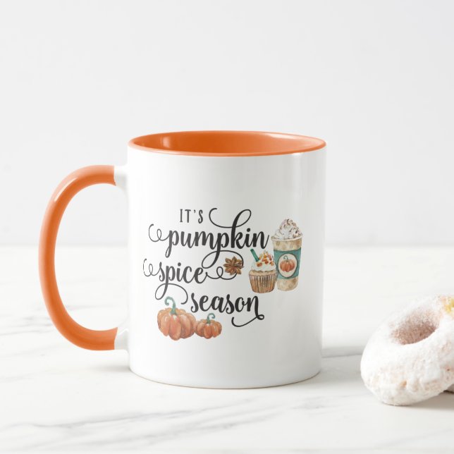 Taza Mug de temporada de especias de calabaza (Con donut)