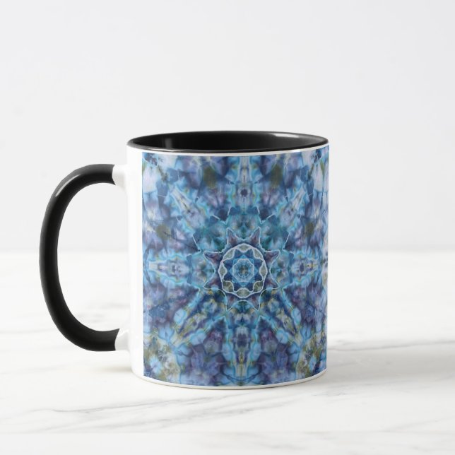 Taza Mug de tinte de tie-dye - Mandala azul (Izquierda)