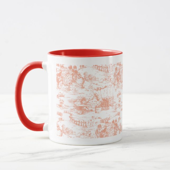 Taza Mug De Toile Francés Rosa Vintage (Izquierda)