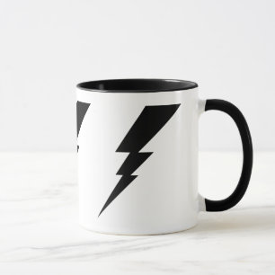 Taza Mug. de tornillo relámpago negro.