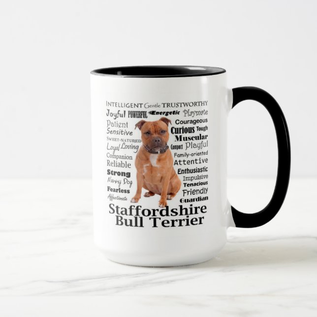 Taza Mug de trazos de Staffie (Derecha)