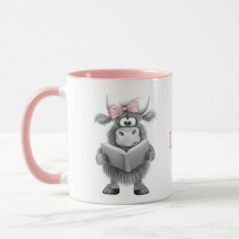 Taza Mug de vaca cutáneo personalizada con manija rosa