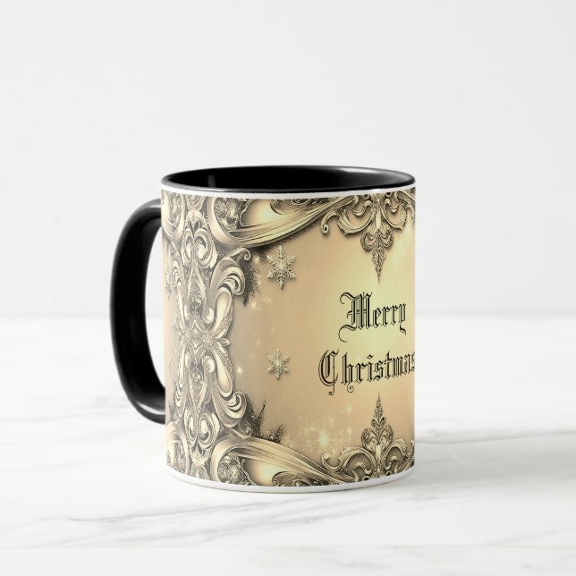 Taza Mug de vacaciones decorativas de oro (Anverso izquierdo)