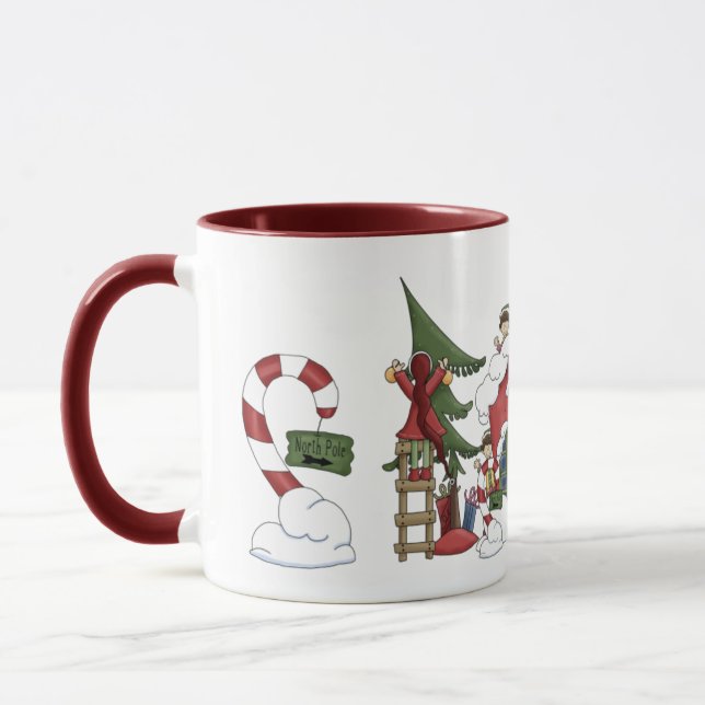 Taza Mug de vacaciones del taller de Santa Claus (Izquierda)