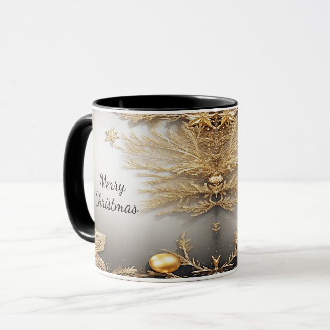 Taza Mug de vacaciones única decorativa de oro (Anverso izquierdo)