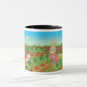 Taza Mug De Vegetación De Vegetales De Conejo Y De Niño