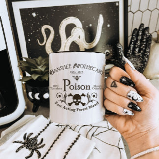 Taza Mug de veneno de Halloween, Mug de Halloween, Mug