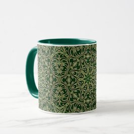Taza Mug decorativa de oro verde
