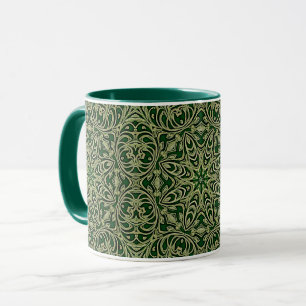Taza Mug decorativa de oro verde
