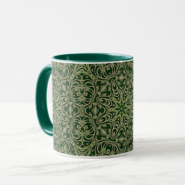 Taza Mug decorativa de oro verde (Anverso izquierdo)