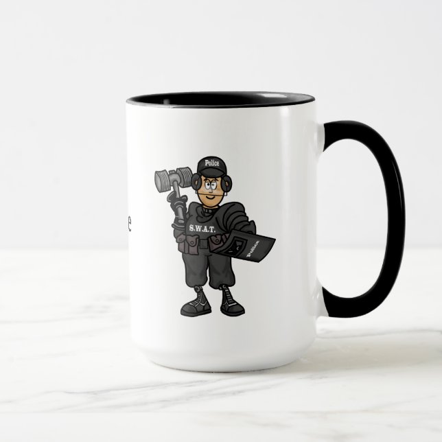 Taza Mug. del agente de policía del equipo SWAT (Derecha)