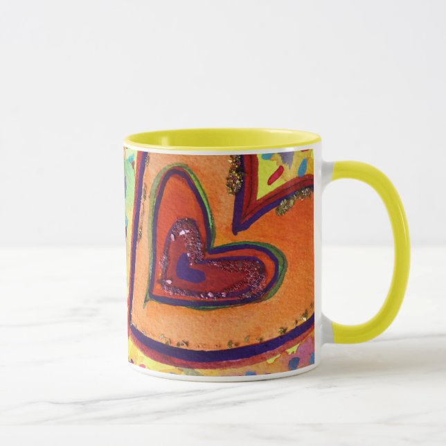 Taza Mug del corazón feliz (Derecha)