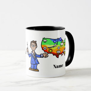 Taza Mug del día del hombre meteorólogo con nombre