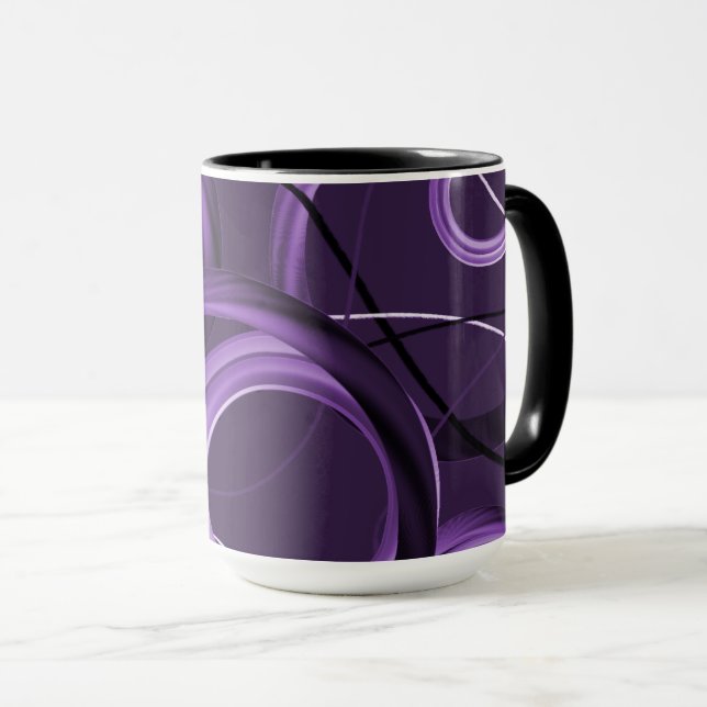 Taza Mug. del diseñador abstracto púrpura (Anverso derecho)