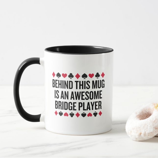 Taza Mug del jugador puente - Awesome Card Game Gift (Con donut)