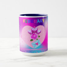 Mug del mes del corazón de febrero