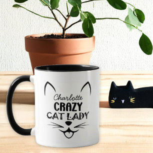 Taza Mug del nombre de la dama del gato negro personali