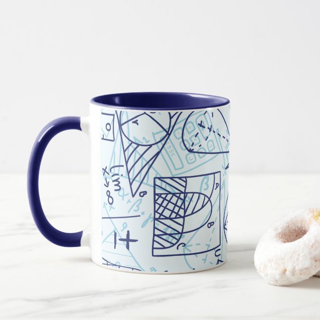 Taza Mug del patrón matemático (Con donut)