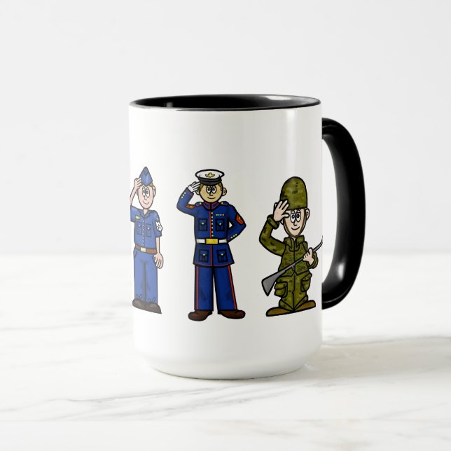 Taza Mug Día de Apreciación Militar o Fuerzas Armadas (Anverso derecho)