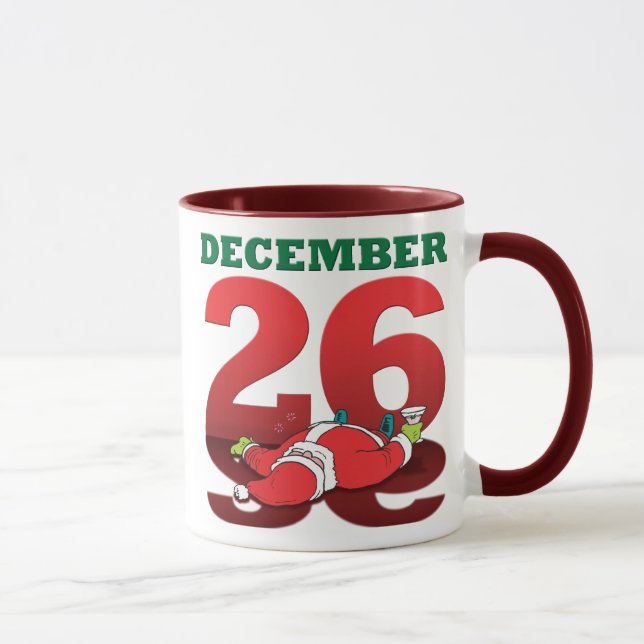 Taza Mug ebrio Santa "Diciembre 26" (Derecha)