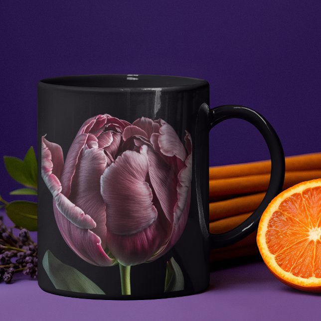 Taza Mug "Elegant Purple Tulip" de 15 ó 18 oz (Designed for those who appreciate the finer things in life.)