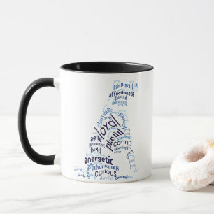 Taza Mug en la nube de palabras de perro
