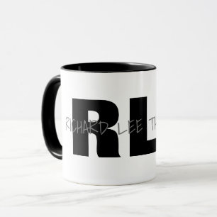 Taza Mug en monograma blanco y negro de Guay ( nombre +