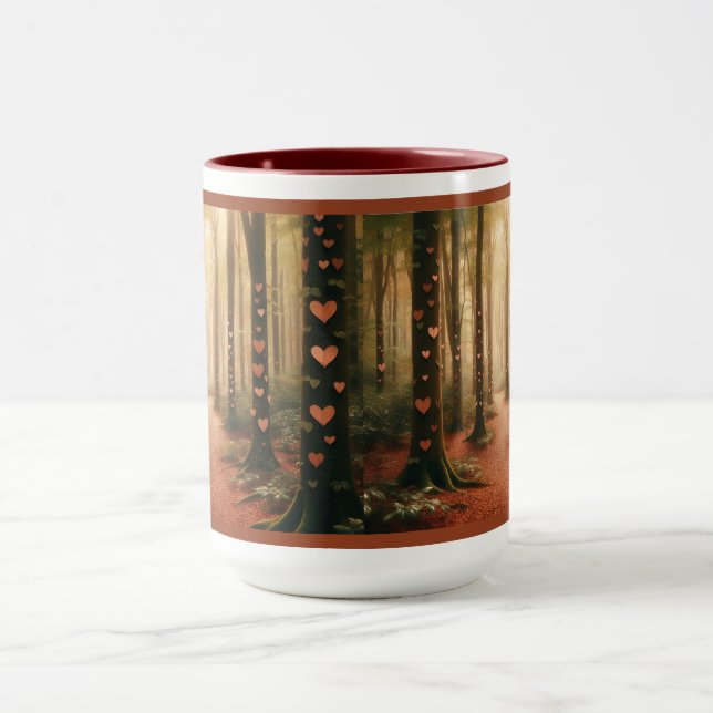 Taza Mug - Escena forestal con corazones (Centro)