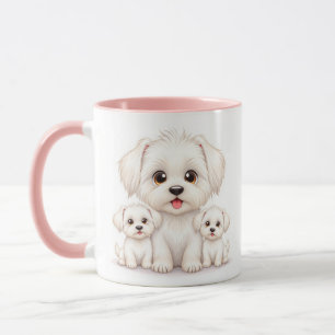 Taza Mug familiar maltesa de Bichon - Regalo adorable p