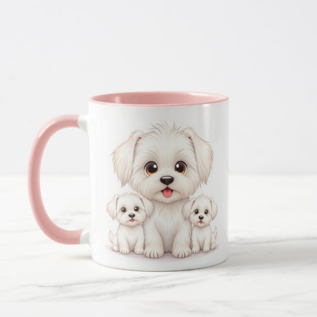 Taza Mug familiar maltesa de Bichon - Regalo adorable p (Izquierda)