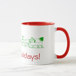 Taza Mug - Felices fiestas con Santa Sleigh