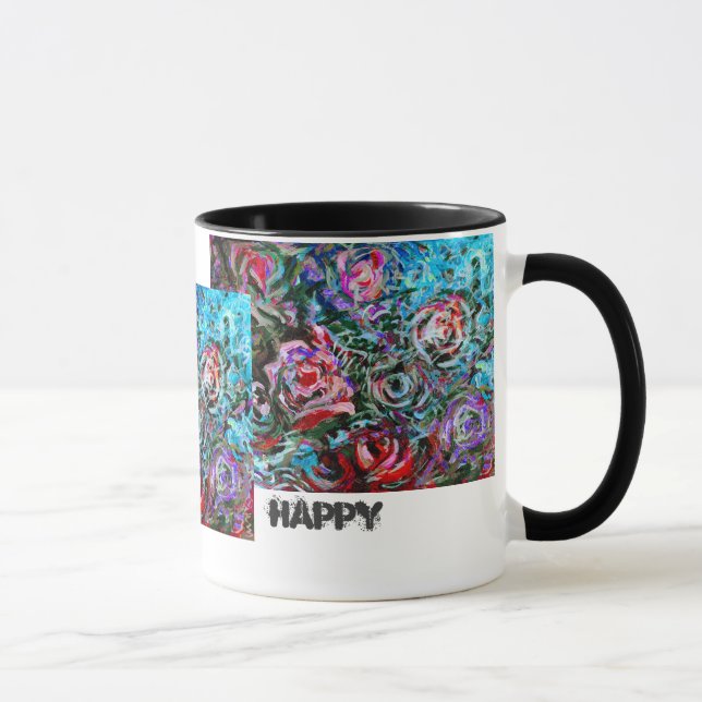 Taza Mug feliz con rosas (Derecha)