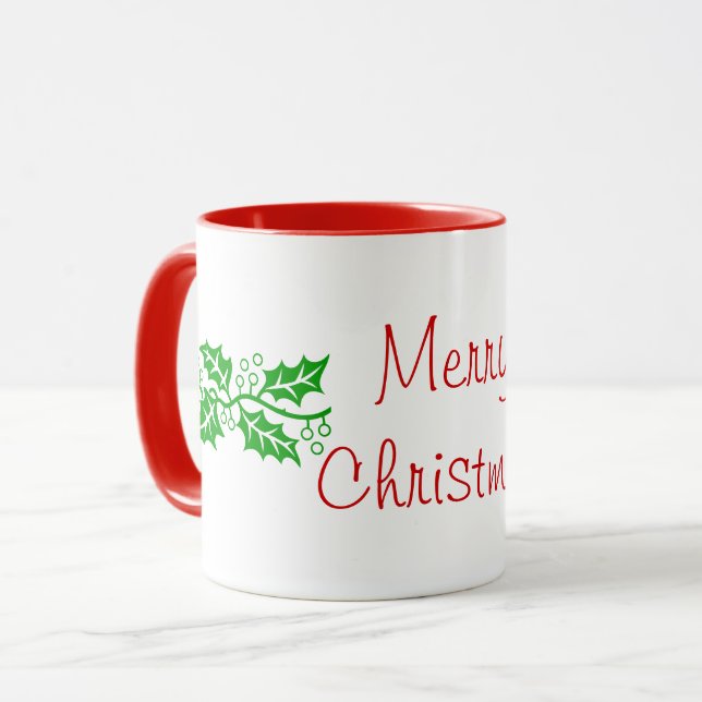 Taza Mug - Feliz Navidad con Holly (Anverso izquierdo)