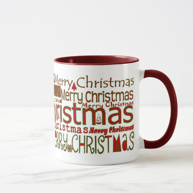 Taza Mug Feliz Navidad - Ringer Rojo (Derecha)