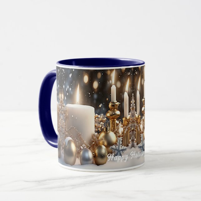 Taza Mug feriado de velas de vacaciones (Anverso izquierdo)
