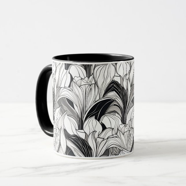 Taza Mug floral Art Deco (Anverso izquierdo)