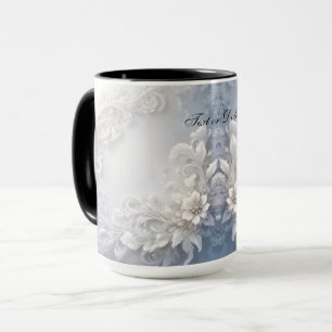Taza Mug Floral Blanca Flourish