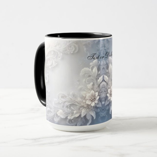 Taza Mug Floral Blanca Flourish (Anverso izquierdo)