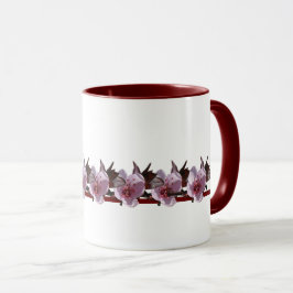 Taza Mug - Flores de ciruela en línea de marrón