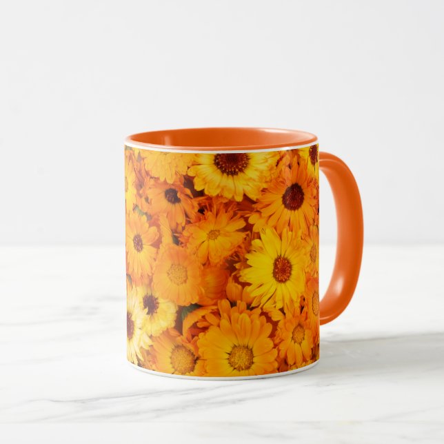Taza Mug. flores de oro (Anverso derecho)
