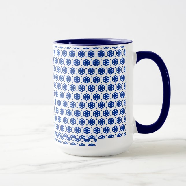 Taza Mug - Flores estilizadas en filas (Centro oscuro) (Derecha)
